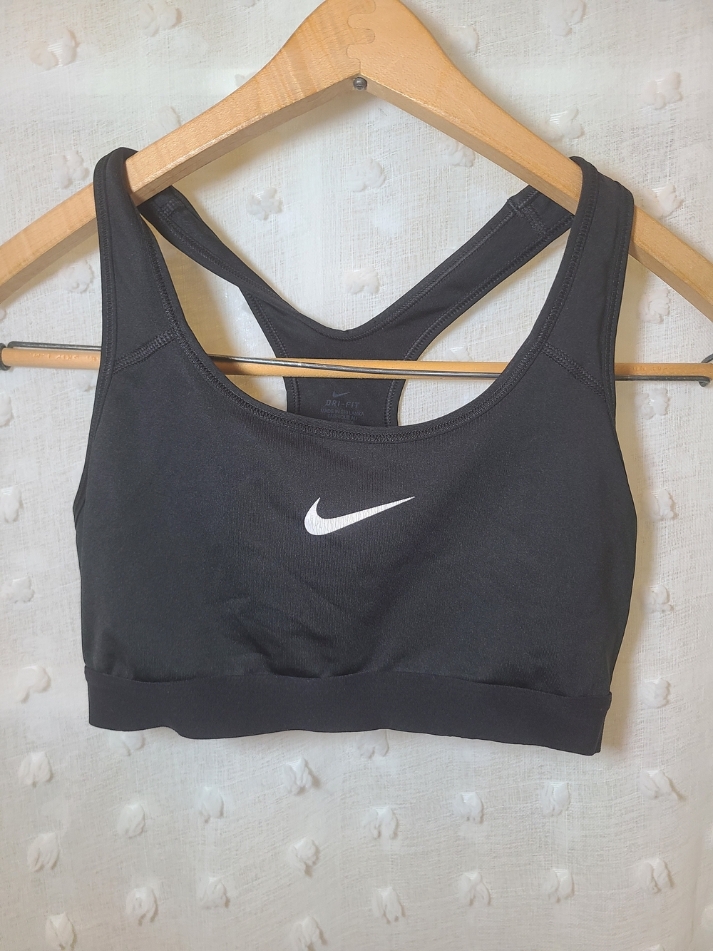 Nike Black Racerback Sports Bra with White Swoosh